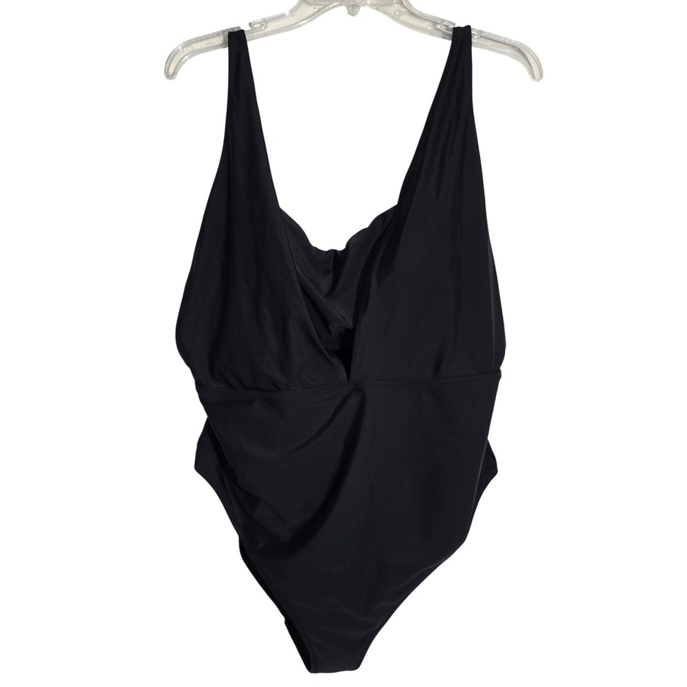 Aerie One Piece Swimsuit Women XXL Black Excellent V-Neck Layered Full Coverage